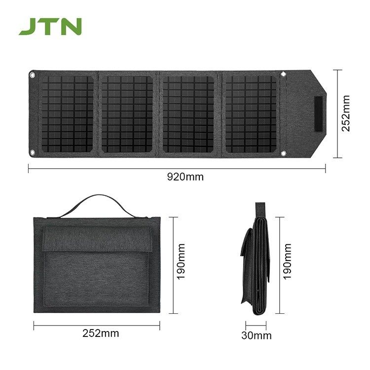 Opvouwbaar ontwerp zonnepaneeloplader 24W/30W voor laptop en telefoon buitenkamperen